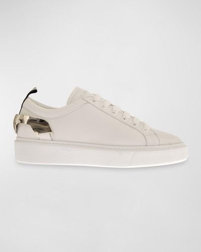 Les Hommes Smooth Leather Low-Top Sneakers - Natural