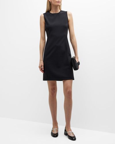 Theory Sleeveless Fitted Mini Dress Precision Ponte - Black