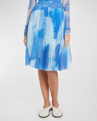 Proenza Schouler Judy Printed Pleated Jersey - Blue