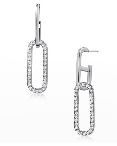Golconda by Kenneth Jay Lane Pave Cubic Zirconia Link Drop Earrings - White