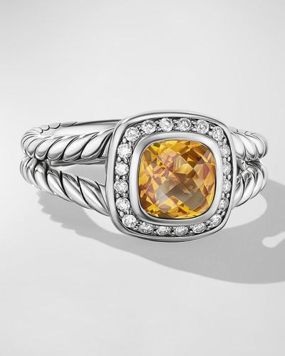 David Yurman Petite Albion Ring With Gemstone And Diamonds - Metallic