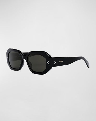 Celine Bold 3 Dots Square Acetate Sunglasses - Black