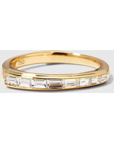 Stephen Webster Baguette Slimline Stack Ring With Diamonds - Metallic