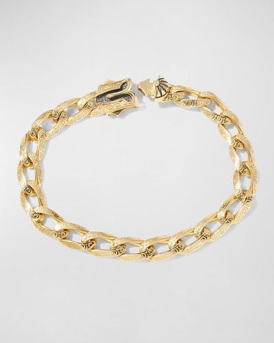 Konstantino 18k Yellow Gold Filigree Curb Chain Bracelet - Metallic
