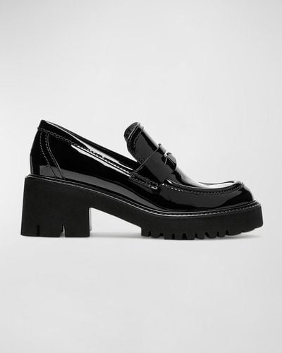 La Canadienne Readmid Patent Leather Penny Loafers - Black