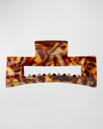 France Luxe Large Cutout Rectangle Jaw Hair Clip - Brown
