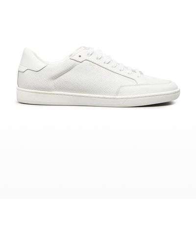 Saint Laurent Court Classic Perforated Leather Sneakers - White