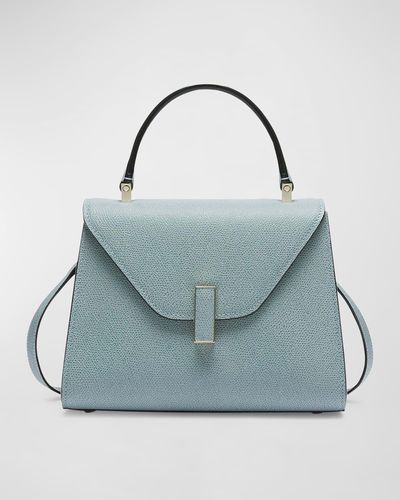 Valextra Iside Mini Leather Satchel Bag - Blue