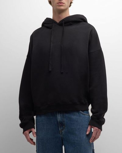 Agolde Men's Dayne Hoodie with Logo Embroidery - Black