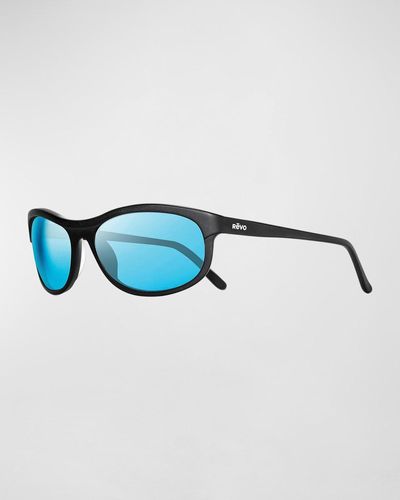 Revo Polarized Oval Sunglasses - Blue