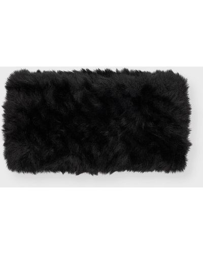 Adrienne Landau Faux Fur Knit Headband - Black