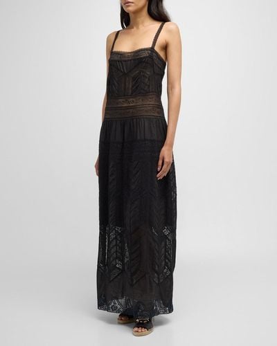 Zimmermann Halliday Lace Trim Slip Dress - Black