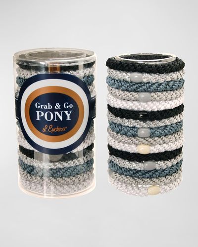 L. Erickson Grab & Go Pony Tube, Set Of 15 - Blue
