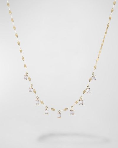 Lana Jewelry 14K Emerald-Cut Diamond Rain Necklace - White