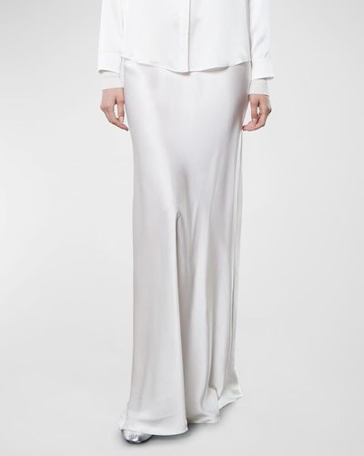 Enza Costa Silk Maxi Skirt - White
