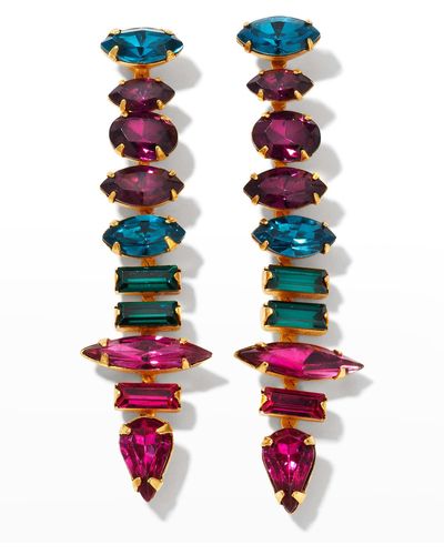 Elizabeth Cole Starla Crystals Earrings - Red