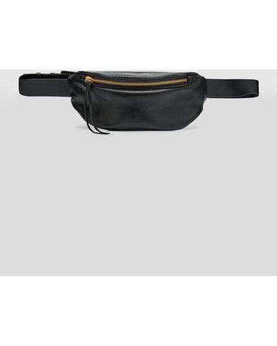 Jil Sander Moon Small Zip Leather Belt Bag - Black