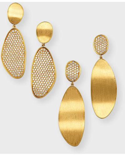 Marco Bicego 18k Yellow Gold Convertible Pave Diamond Earrings, Set Of 2 - Metallic