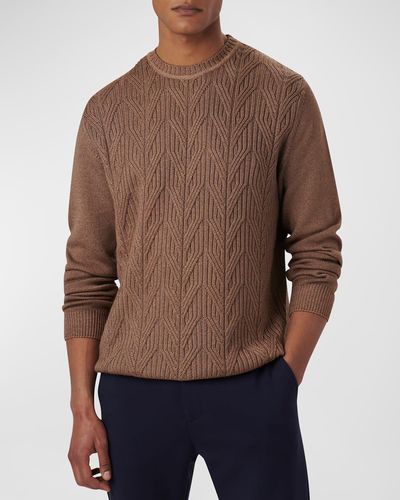 Bugatchi Wool Knit Sweater - Brown