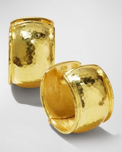 Elizabeth Locke 19k Gold Curved Hoop Earrings - Metallic