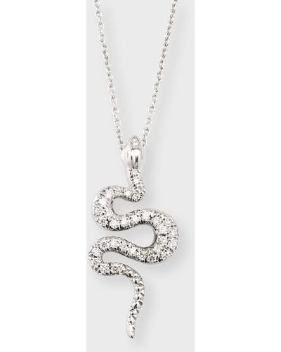 Roberto Coin 18K Diamond Snake Pendant Necklace - White