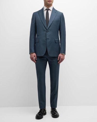 Brioni Solid Wool Suit - Blue