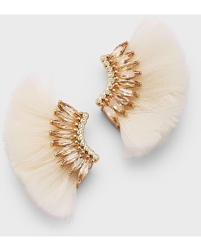 Mignonne Gavigan Lux Mini Madeline Feather Earrings - White