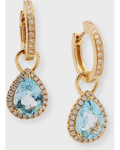 Kiki McDonough Grace 18k Detachable Drop Earrings With Topaz And Diamonds - Blue