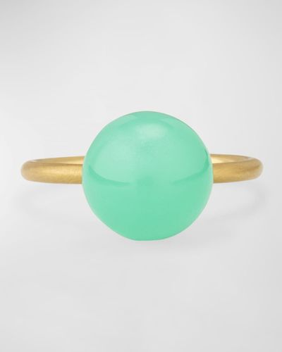 Irene Neuwirth Gumball 18k Yellow Gold Ring Set With 11mm Chrysoprase - Green