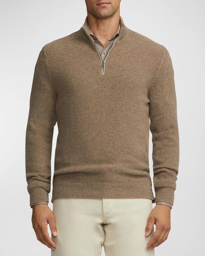 Ralph Lauren Purple Label Cashmere Quarter-Zip Sweater - Brown