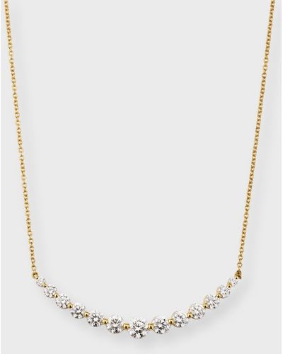 Memoire 18k Yellow Gold Diamond Smile Necklace, 18"l - White