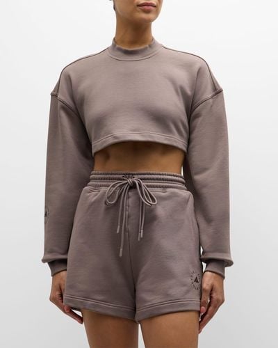 adidas By Stella McCartney Truecasuals Cropped Backless Sportswear Sweatshirt - Brown