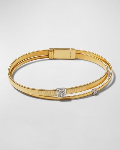 Marco Bicego Masai 18K 2-Strand Coil Bracelet With Diamonds - Metallic