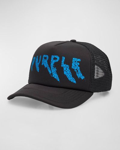 Purple Foam Logo Trucker Hat - Blue