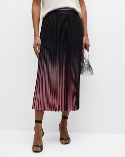 Le Superbe Pleated Ombre Midi Skirt - Multicolor