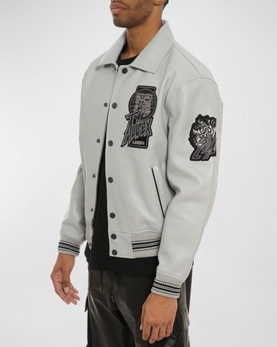 Avirex Limited Edition Twin Dragons Leather Jacket - Gray