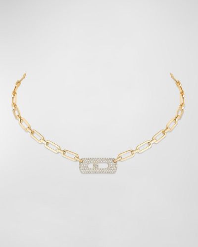 Messika My Move 18k Yellow Gold Necklace - White