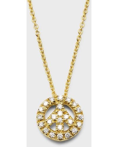 Roberto Coin 18K Diamond Peace Sign Necklace - Metallic