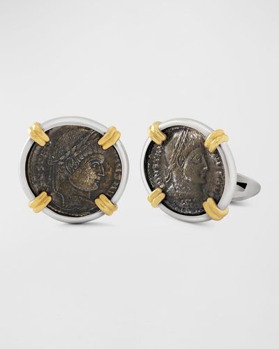 Jorge Adeler 18k Two-tone Constantine I Coin Cufflinks - Metallic