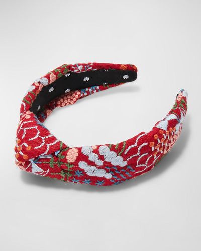 Lele Sadoughi Meadow-Embroidered Knot Headband