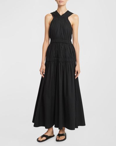 Proenza Schouler Libby Poplin Sleeveless Maxi Dress - Black