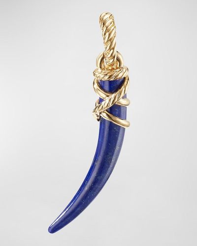David Yurman Tusk Pendant With 18k Gold, 42mm - Blue