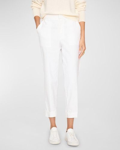 Brochu Walker Westport Cropped Metallic Shimmer Pants - White