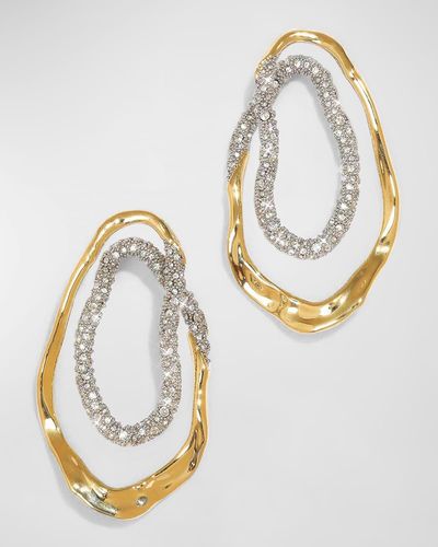 Alexis Solanales Crystal Double Loop Earrings - Metallic