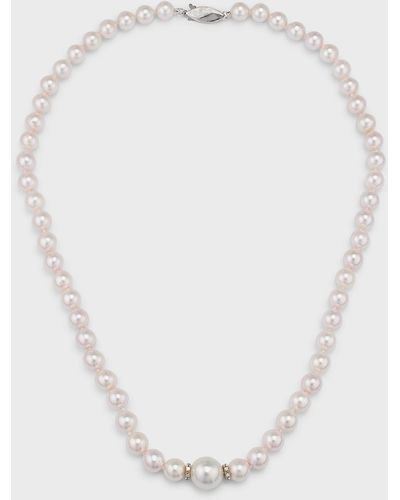 Belpearl Aura 18k White Gold Pearl & Diamond Necklace