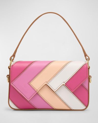 Missoni Small Flap Wave Leather Shoulder Bag - Pink
