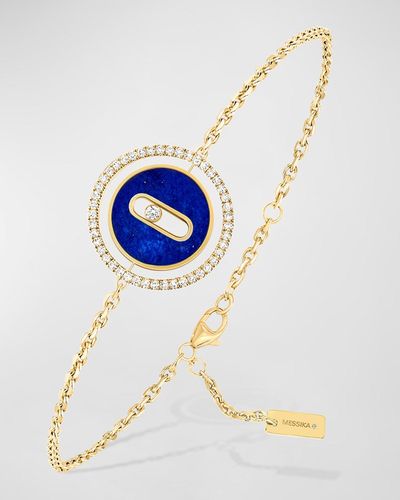 Messika Lucky Move 18k Yellow Gold Lapis & Diamond Charm Bracelet - Blue
