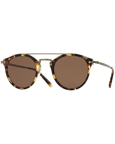 Oliver Peoples Remick Monochromatic Brow-Bar Sunglasses - Brown