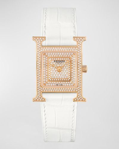 Hermès Heure H Watch, Small Model, 25 Mm - White