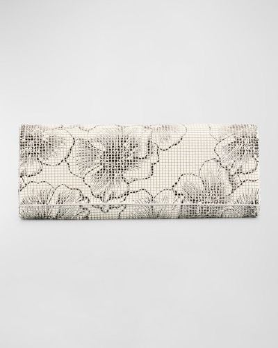 Whiting & Davis Mesh Floral Embellished Crossbody Bag - Natural